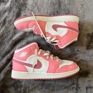 Jordan Pink and White Sneakers